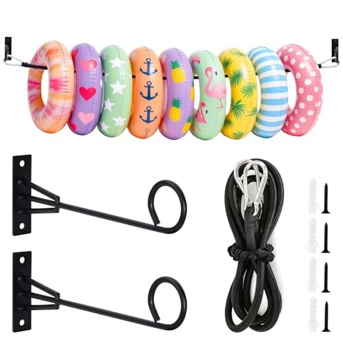 MUOUAKATE Pool Float Storage Holder, 63 Inch Wall Mount Pool Float Organizer