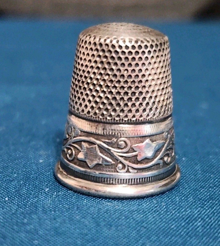 Antique Germany Sterling Silver Thimble Size 6