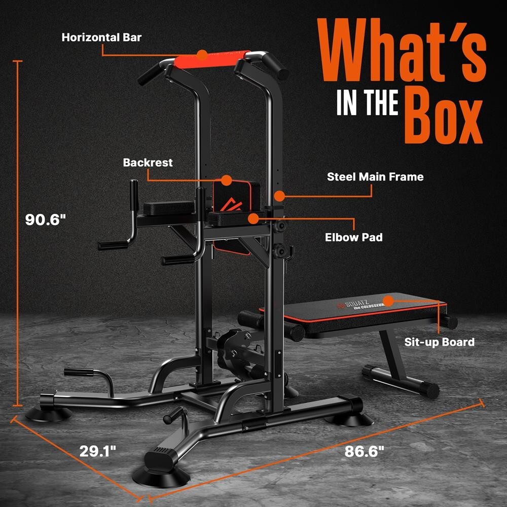 SQUATZ Pull-Up Workout Station for Home Gym Strength Training