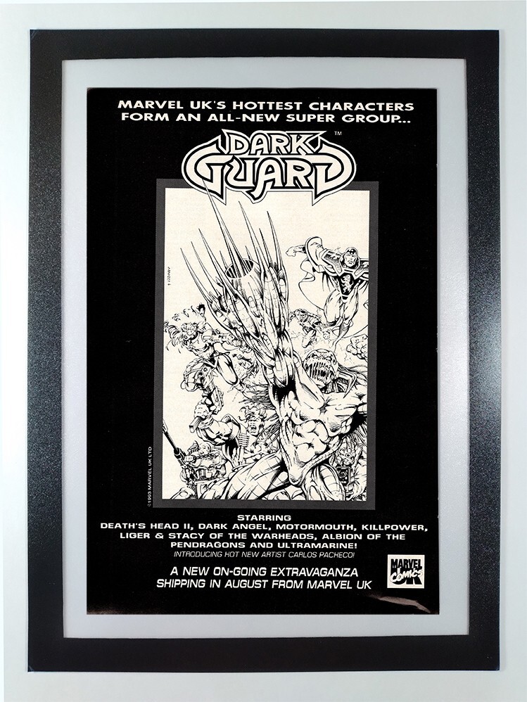 Marvel Comics UK Dark Guard Motormouth Ad - Framed Original Wizard Guide Page