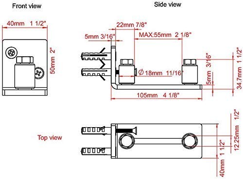 JUBEST Scratch Resistant Stainless Flush Mount 2 Rollers, Steel