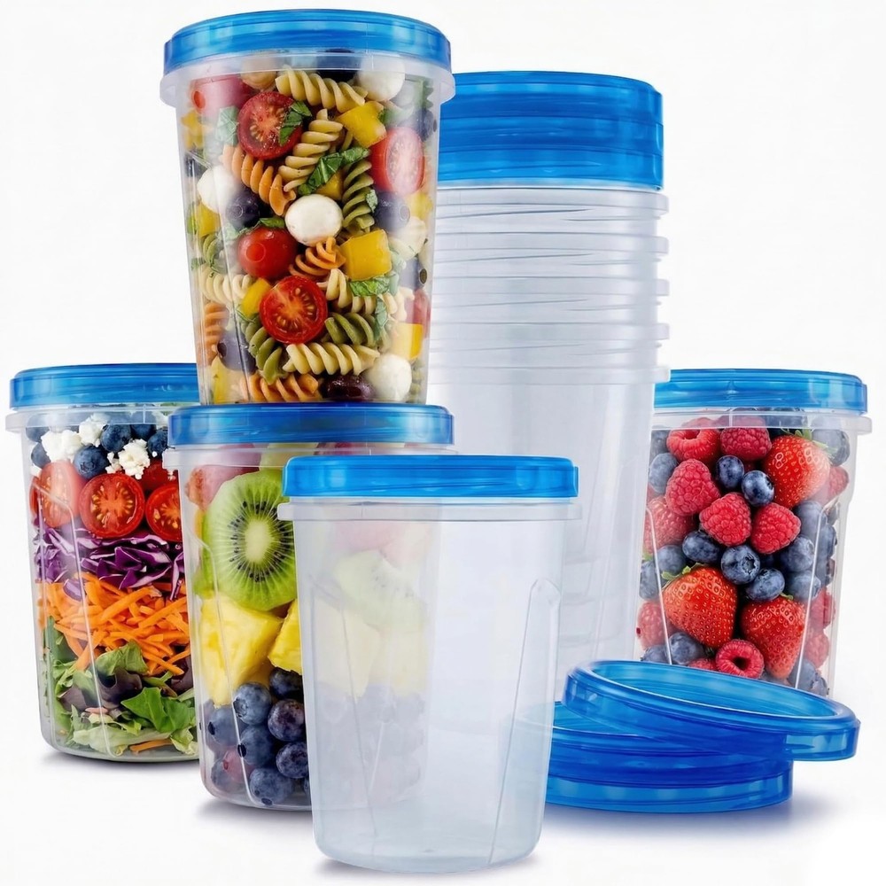 10 Pack 32 Oz Freezer Storage Containers Leak-Proof - BPA Free Soup Container...