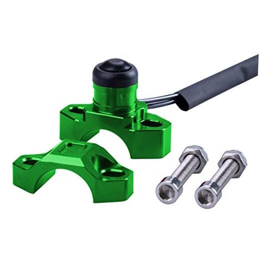 CNC Universal Motorcycle Engine Stop Start Kill with Mounting Backplate Green