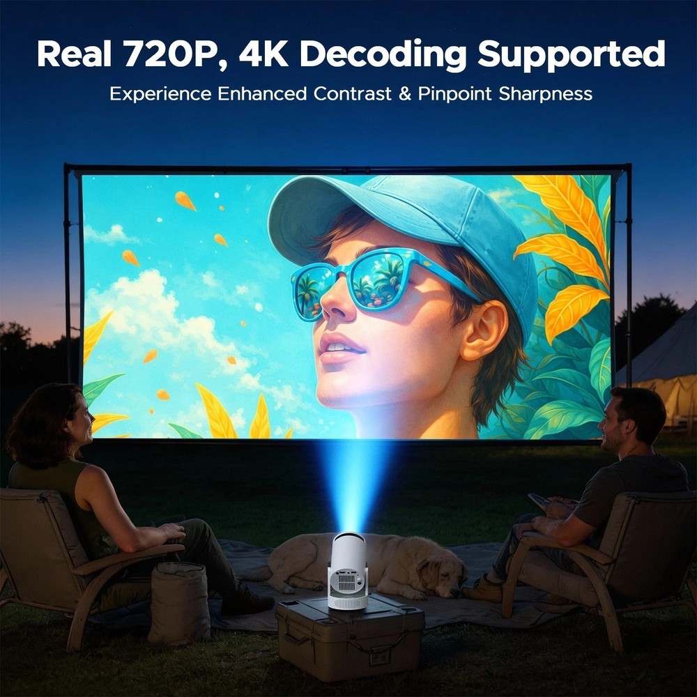 Battery Projector 4k Mini Home Theater WiFi Bluetooth Android HDMI Home Theater