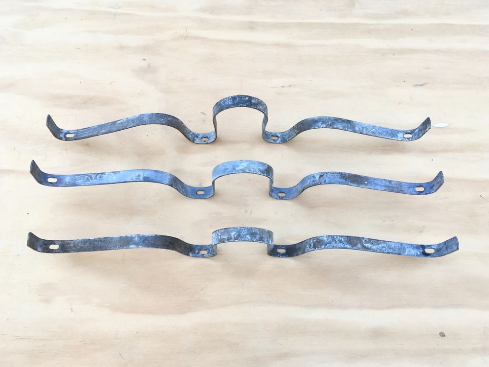 ( 3 ) Vintage Decorative 23” Galvanized Chain Link Fence Gate Scroll Toppers
