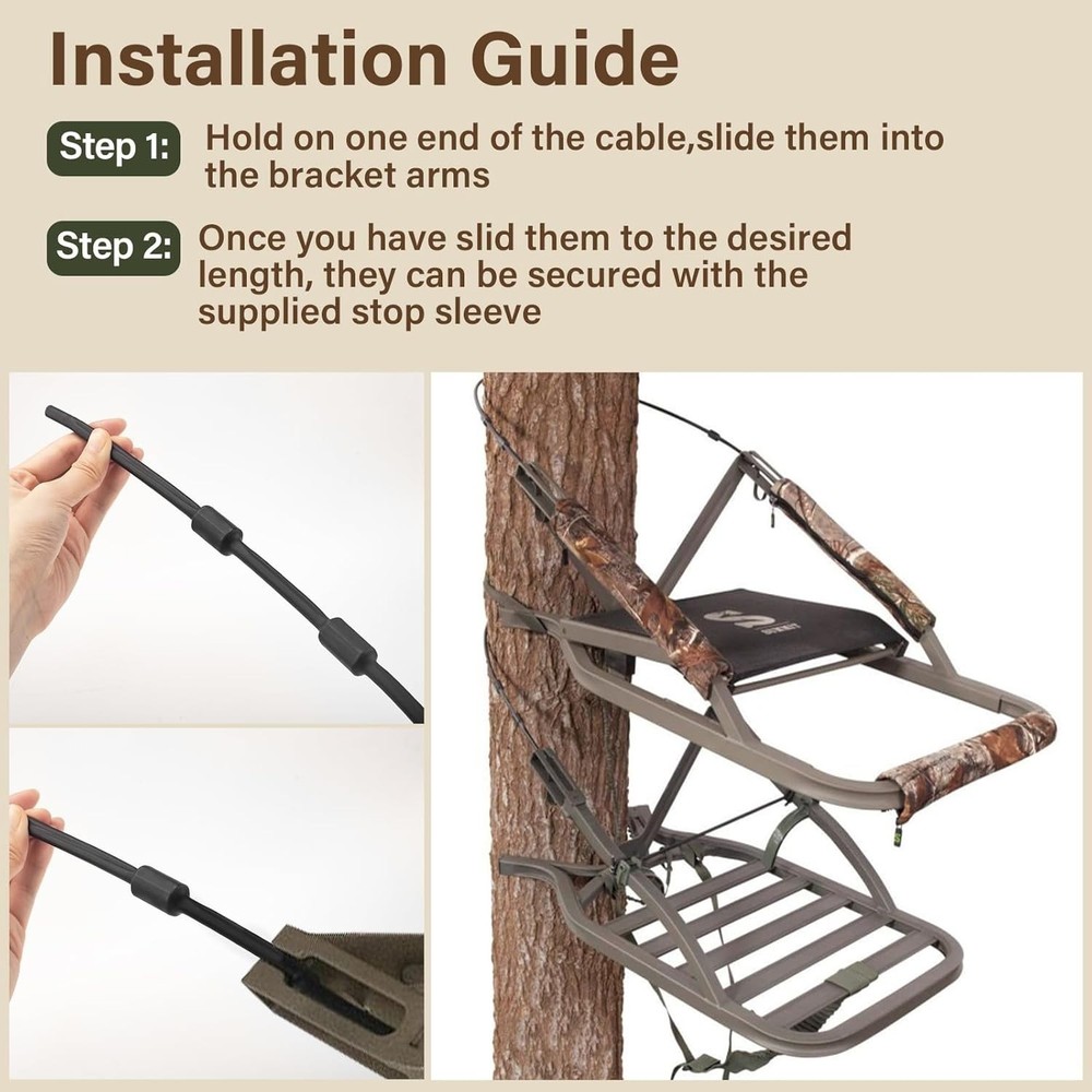 Climbing Tree Stand Replacement Cables for Summit Climber, 65" Hang On Climber