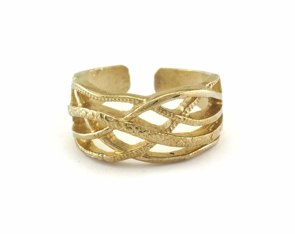 Adjustable Ring Raw brass (18mm 8US inner size - Adjustable ) OZ3367