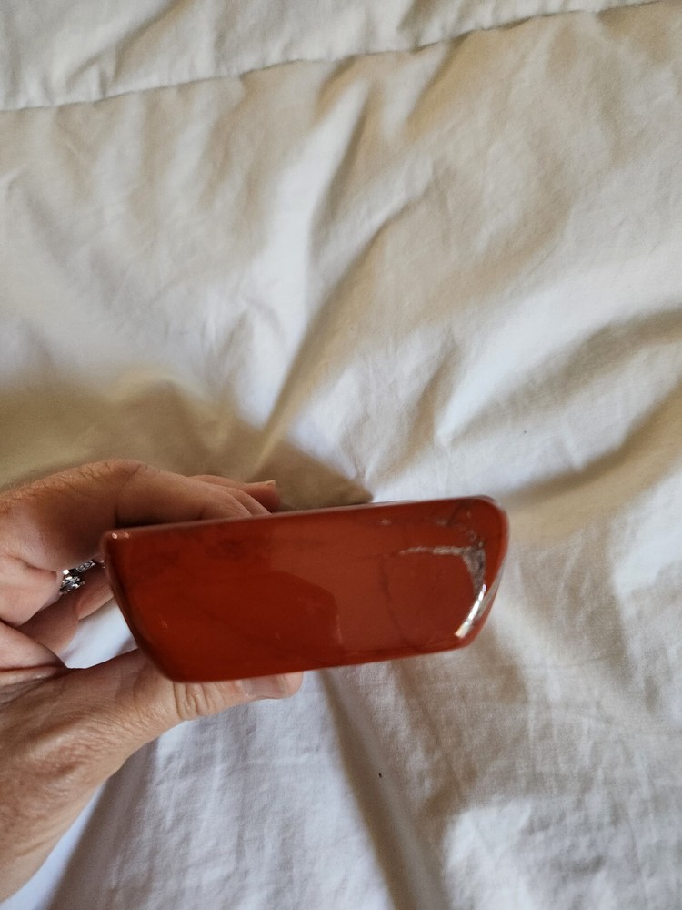 Vintage Red Jasper Ashtray Mid Mod