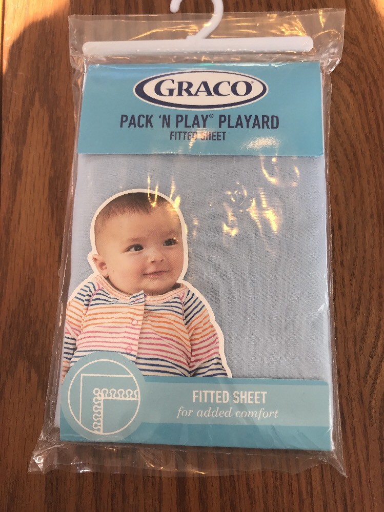 Graco Pack N Play Playard Quick Connect fitted sheet Light Blue Ships N 24h