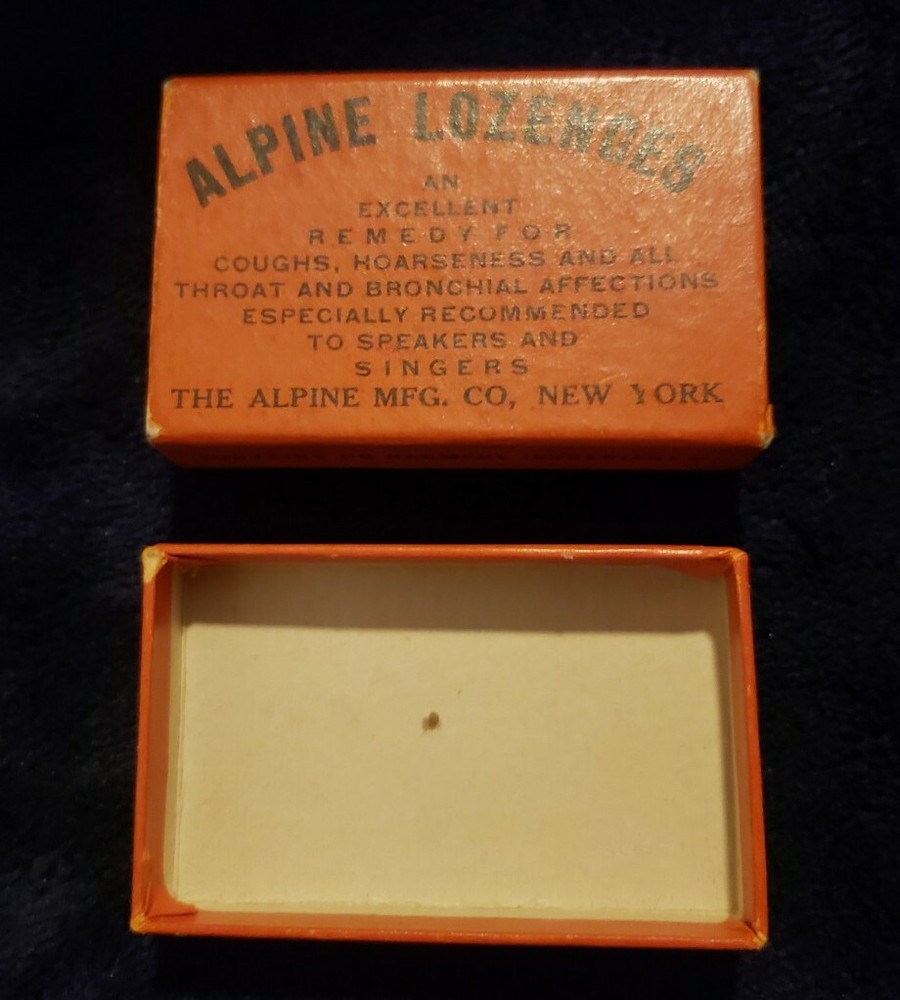 Vintage Alpine Lozenges Empty Cardboard Box Advertising