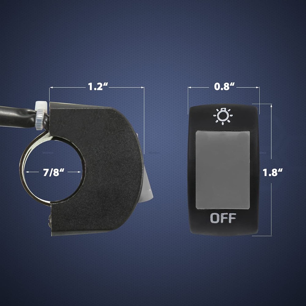 2 Pieces Motorcycle Handlebar Switch Toggle 2 Pieces, Grey