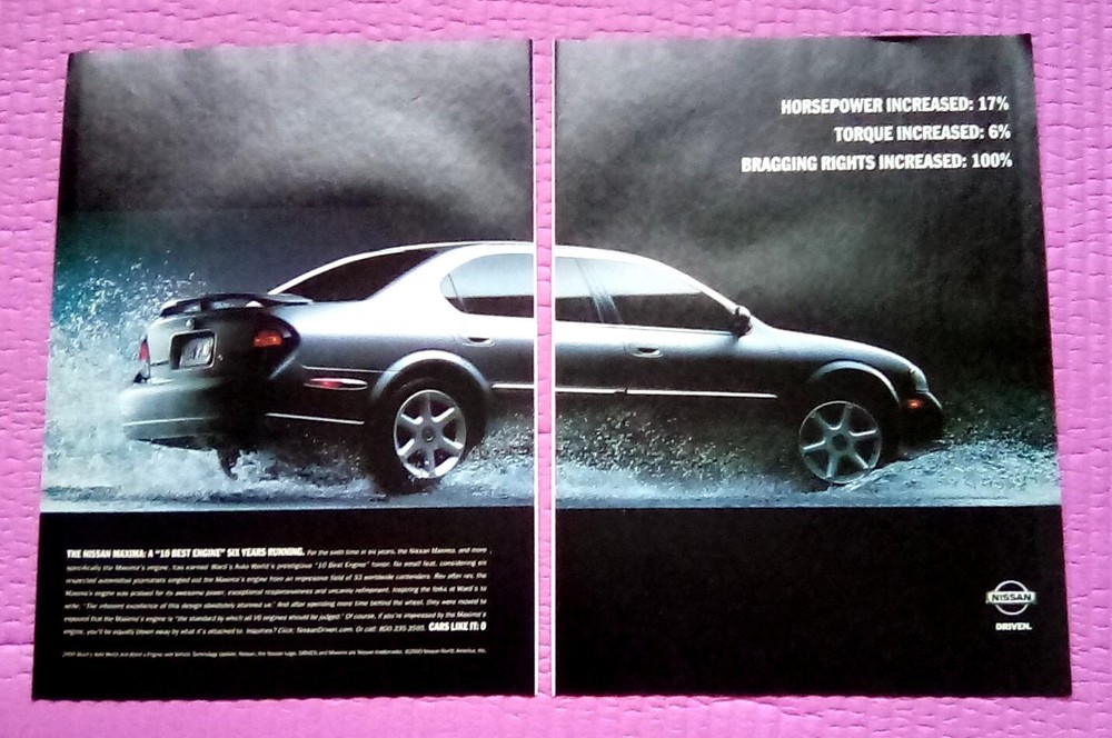 2000 Nissan Maxima 2 Page Print Ad
