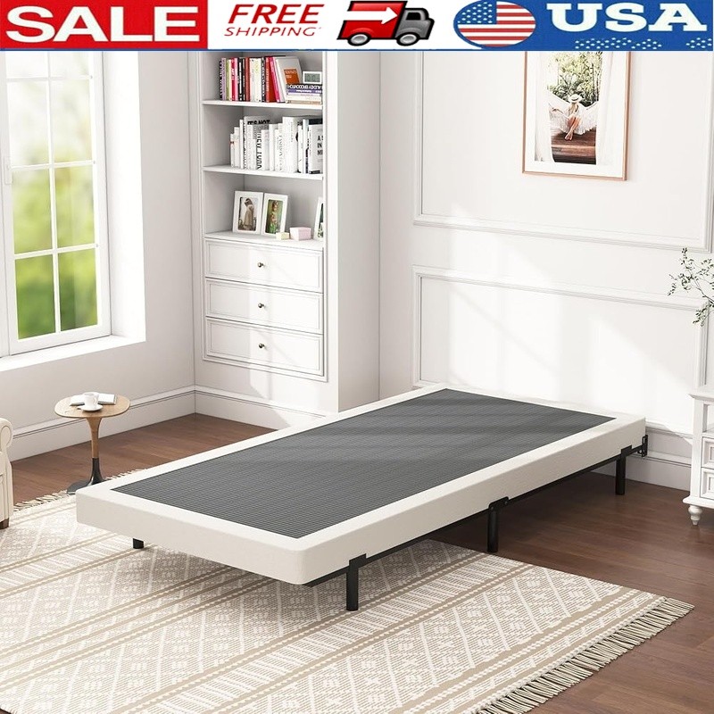 Twin Box Spring Metal Frame Noiseless Easy Assembly Load Capacity 3000 lbs New
