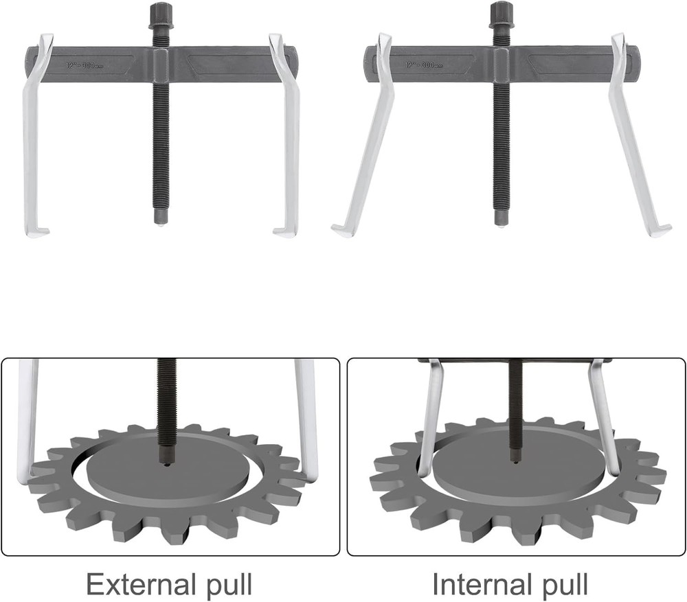 12 Inch 2-Jaw Gear Puller, Adjustable Bearing Puller Gears, Reversible Remova...