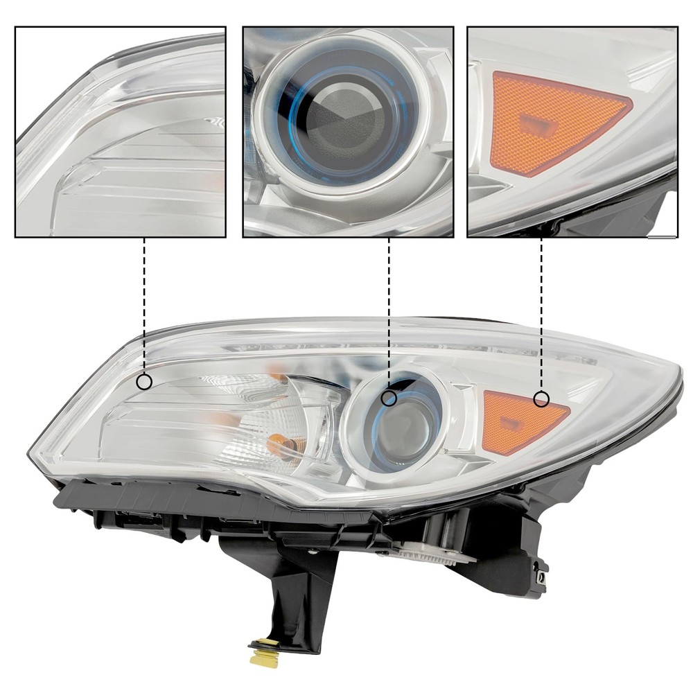 2013-2017 Enclave HID 车头灯左发球杆黑色透明镜头带 LED DRL