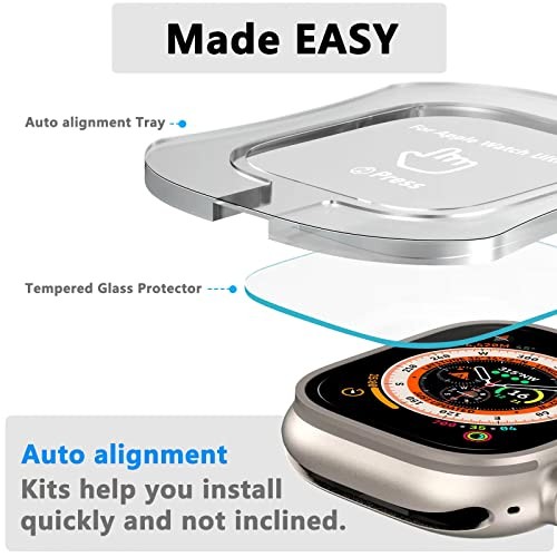 2 Pack Tempered Glass Screen Protector with Auto-alignment 49mm Clear