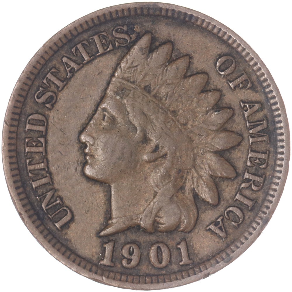 1901 (P) Indian Head Cent Very Fine Penny VF