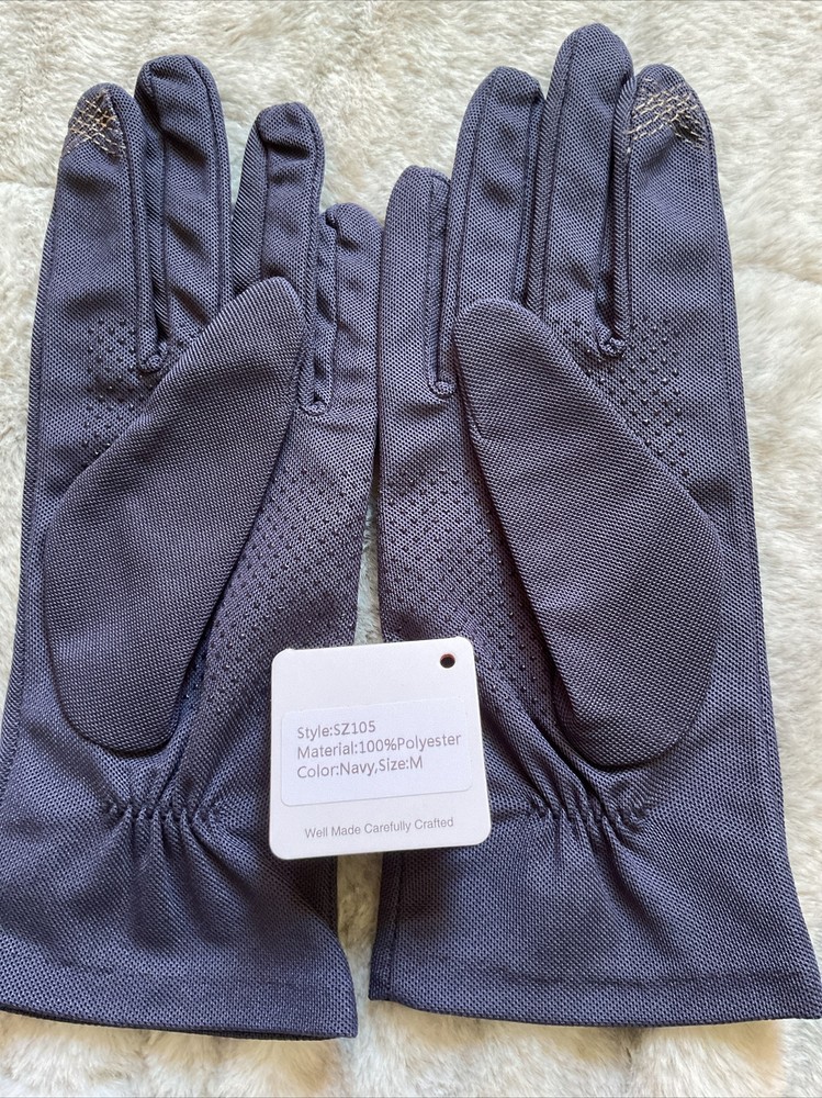 CH & FUN hand Made Gloves Color Navy Blue Medium Size