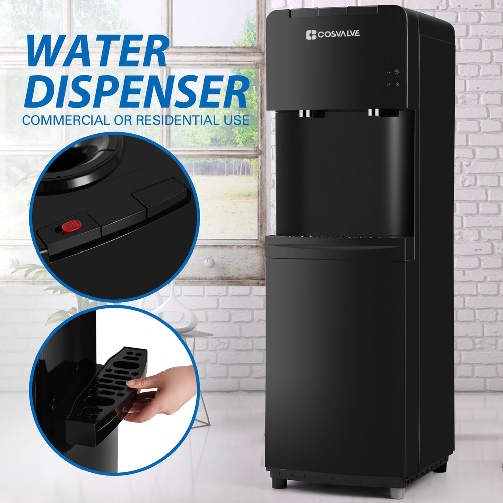 5 Gallon Hot&Cold Water Dispenser Cooler Compressor Top Loading w/ Child Lock