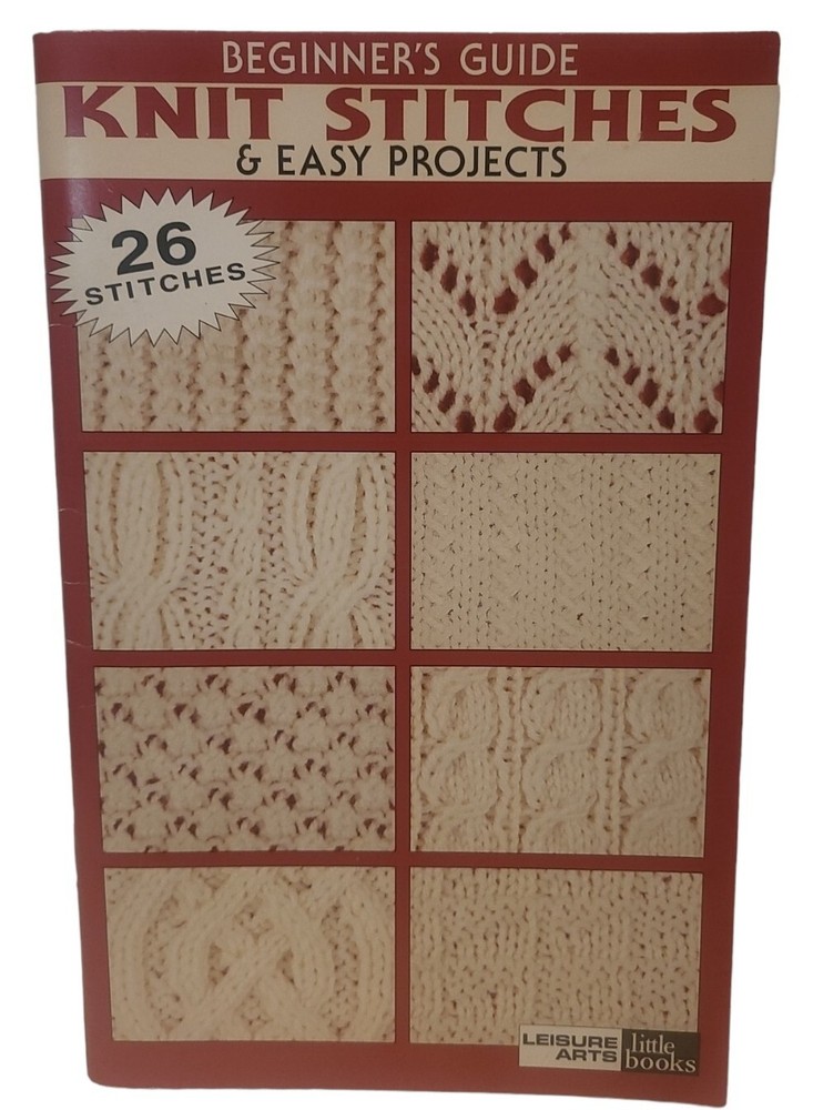 NEW BEGINNER'S GUIDE KNIT STITCHES & EASY PROJECTS DIGEST SIZE PATTERN BOOK
