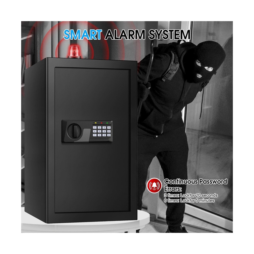 5.2 Cu Ft Large Home Safe Box Fireproof Waterproof, Personal Security Safe wi...