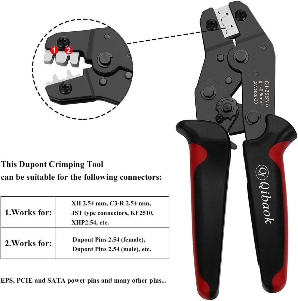 Professional Ratcheting Crimper with Extensive Connector Kit for DIY Electronics