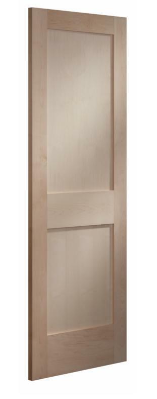 Maple 2 Panel Flat Mission / Shaker Stain Grade Solid Core Interior Wood Doors