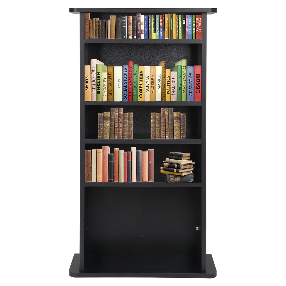 CD Media Storage Cabinet DVD Book Shelf Adjustable 5 Layers Customized Display