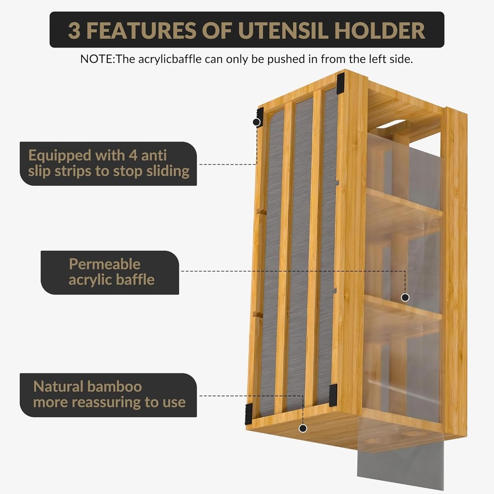 10" 6-Compartment Bamboo Holder & Diatomite Mat - Multi-Function Home Organizer