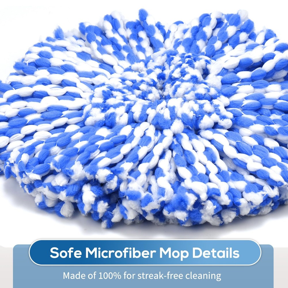 4 Pack RinseClean Spin Mop Replacement Head Spin Mop Refills Compatible with ...