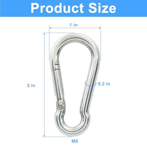 4Pack 2 inch Flag Pole Snap Clip Hooks Flagpole Attachment Spring Snap 2 Inch