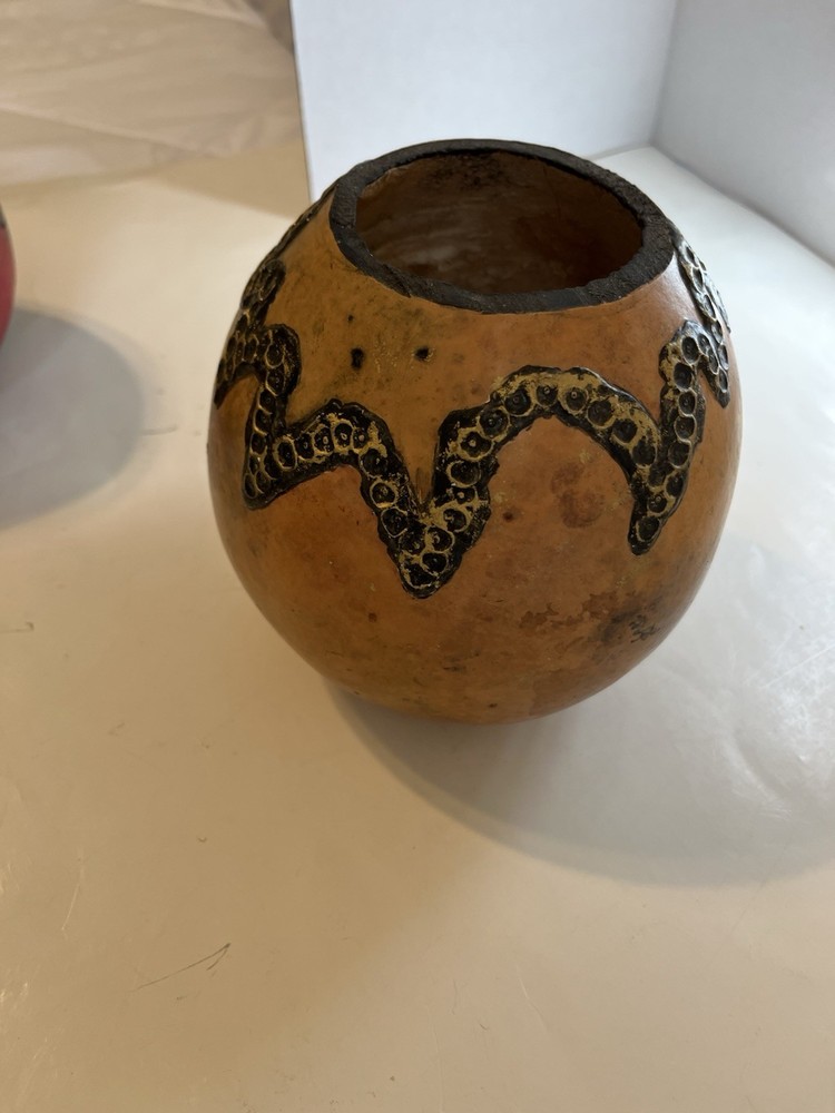 3 Hand Painted Decorative Planter Gourds