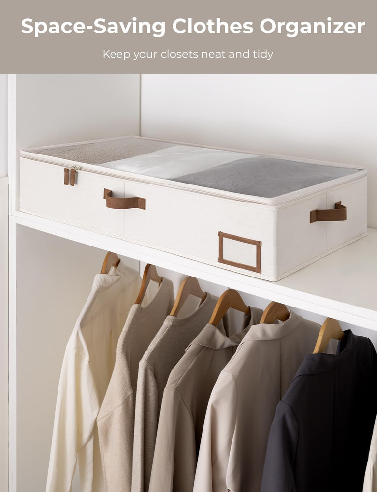 Under Bed Storage Organizer with Sturdy Wire Hangers - Space Saver Solution