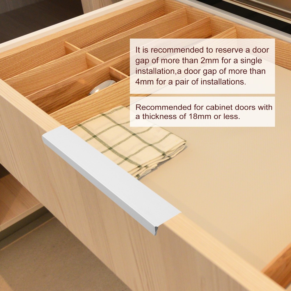 Cabinet Edge Finger Pull, 10pcs 250mm/9.84 Hidden Cabinet Pulls, Silver