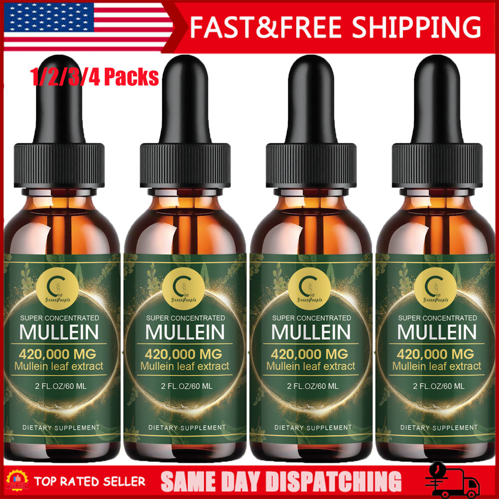 Mullein Leaf Liquid Drops Support Lung Cleanse Respiratory Function 2 fl oz
