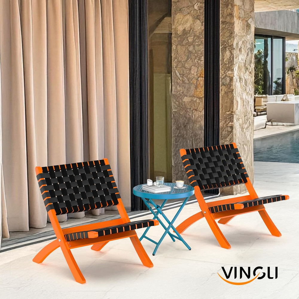 Patio Folding Side Table, Small Outdoor Table with Everlasting Floral Pattern an