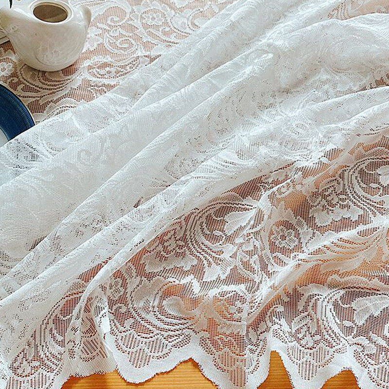 For Rectangular Tables Vintage Style for Wedding White Lace Tablecloth 55" x 86"