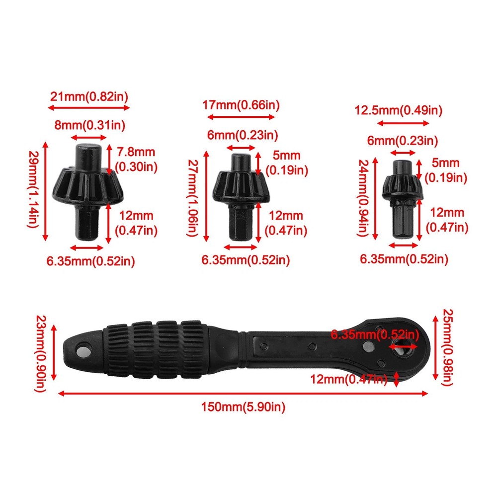 For Drill Press Clamping Interchangeable Drill Chuck Key Wrench Ratchet Spanner