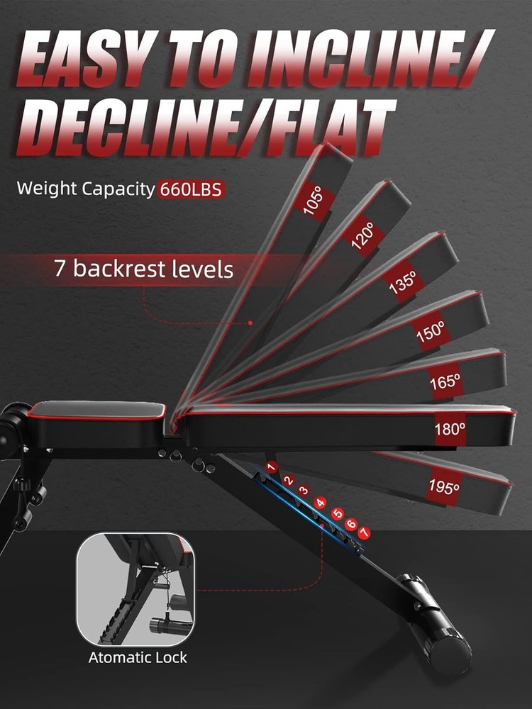 Versatile Adjustable Weight Bench for Full Body Home Workouts - Foldable FID