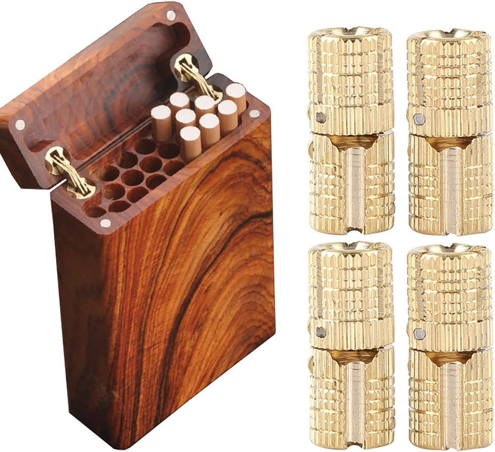 4Pcs/Pack 8Mm Barrel Hinge, Box Hinges,Hidden Brass Barrel Hinges Concealed Barr