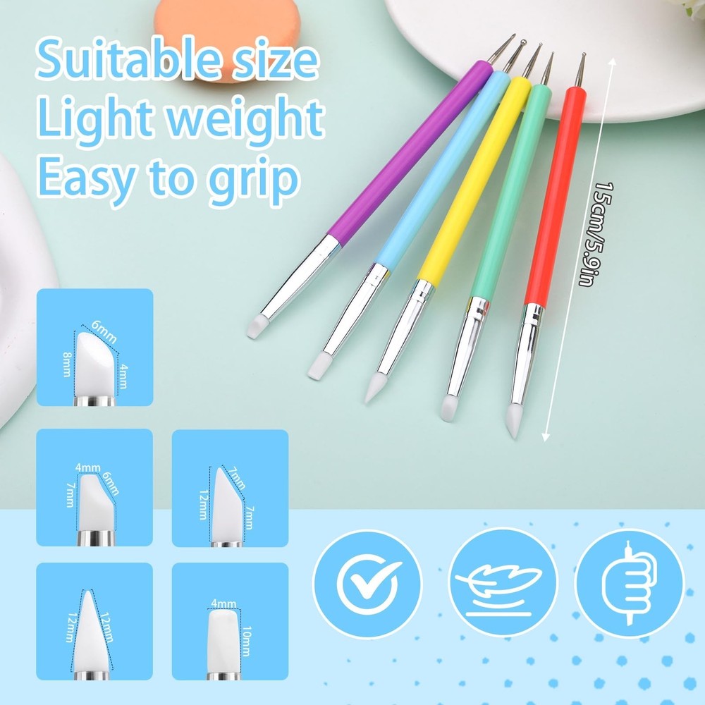 Dotting Tools, Silicone Clay Sculpting Tool, Clay Tools, Polymer Clay Tools, ...