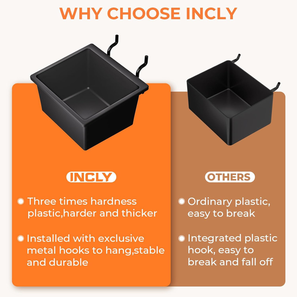 12 Pack Pegboard Bins Cups Hooks Peg Board Organizer Accessories Assortment Kit