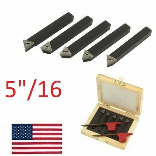 5 pc5/16" Lathe Indexable Carbide Insert + 25pcs Turning Tooling Bit Holder Set
