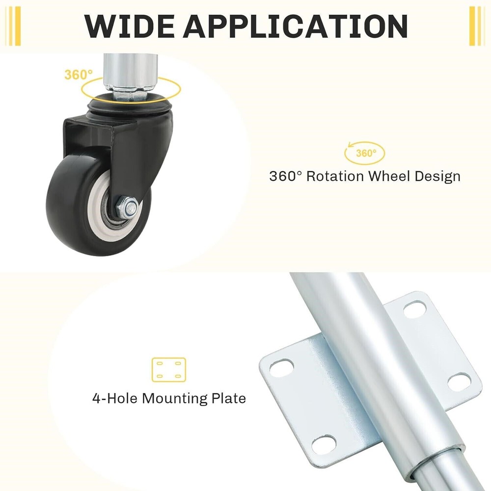 2" Fence Gate Wheels with Spring Rolling Gate Swivel Caster Gate Rollers Support