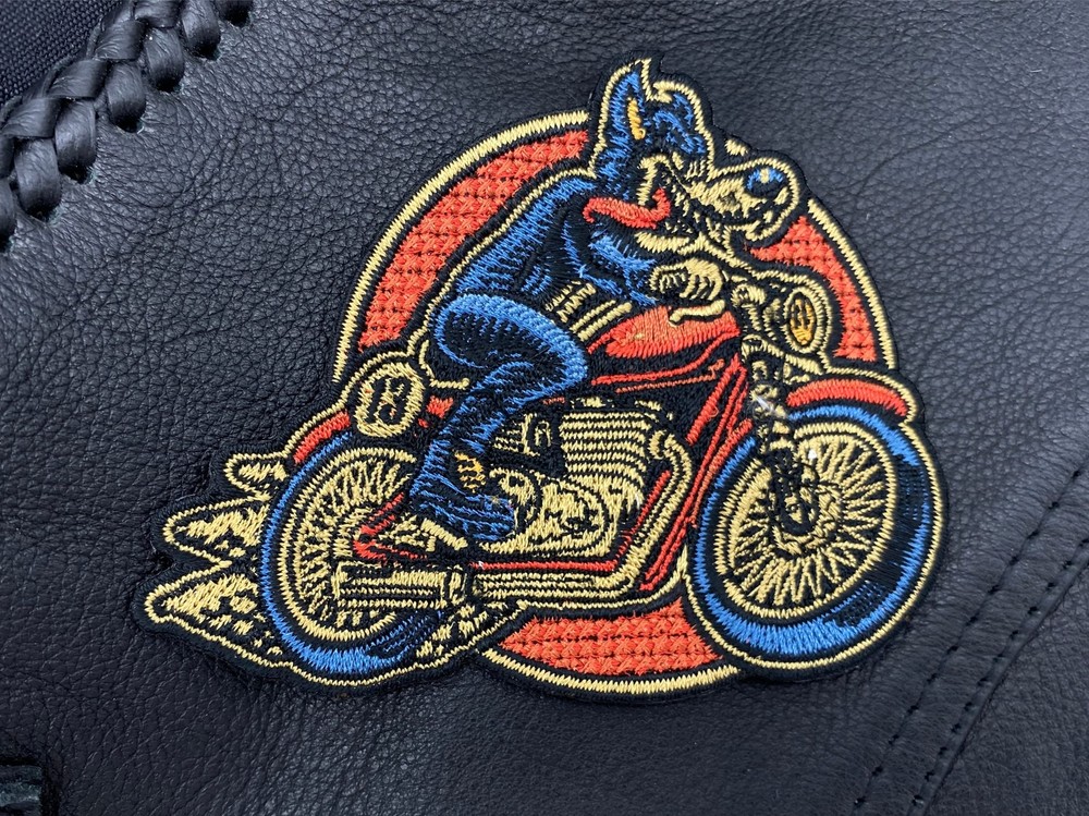 Lone Wolf on Tour Biker Retro Patch | Back Patch for Leather Vests, Motorcycle