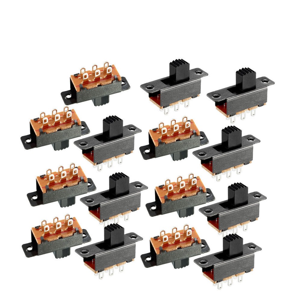 20Pcs 7mm Vertical Slide Switch DPDT 2 Position 6 Terminals PCB Panel Latching