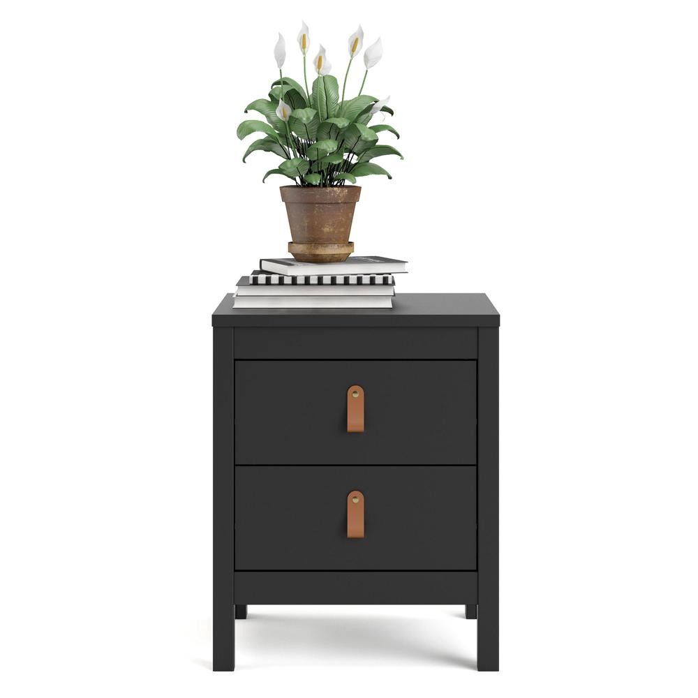Madrid 2 Drawer Nightstand, Black Matte