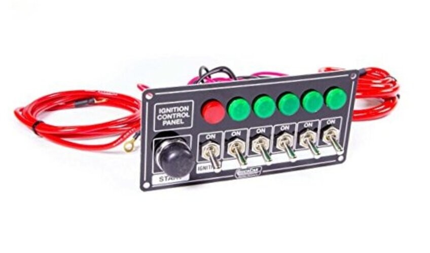 50-866 Ignition Panel Blk w/Start But. 5 ACC. & Lights