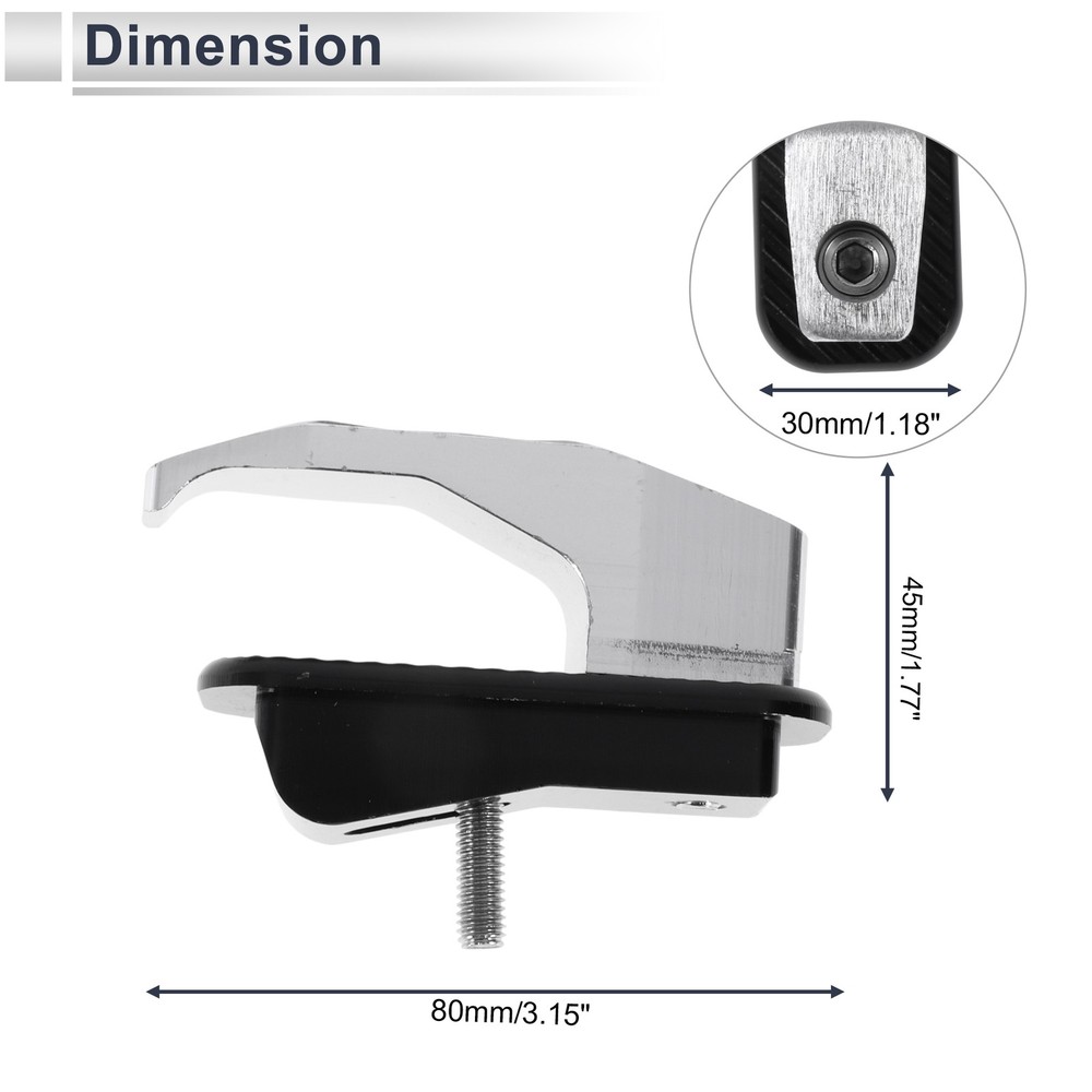 Alluper Alloy Rectangular Hook for Mini For Motorcycle 1 Set Silver Ton