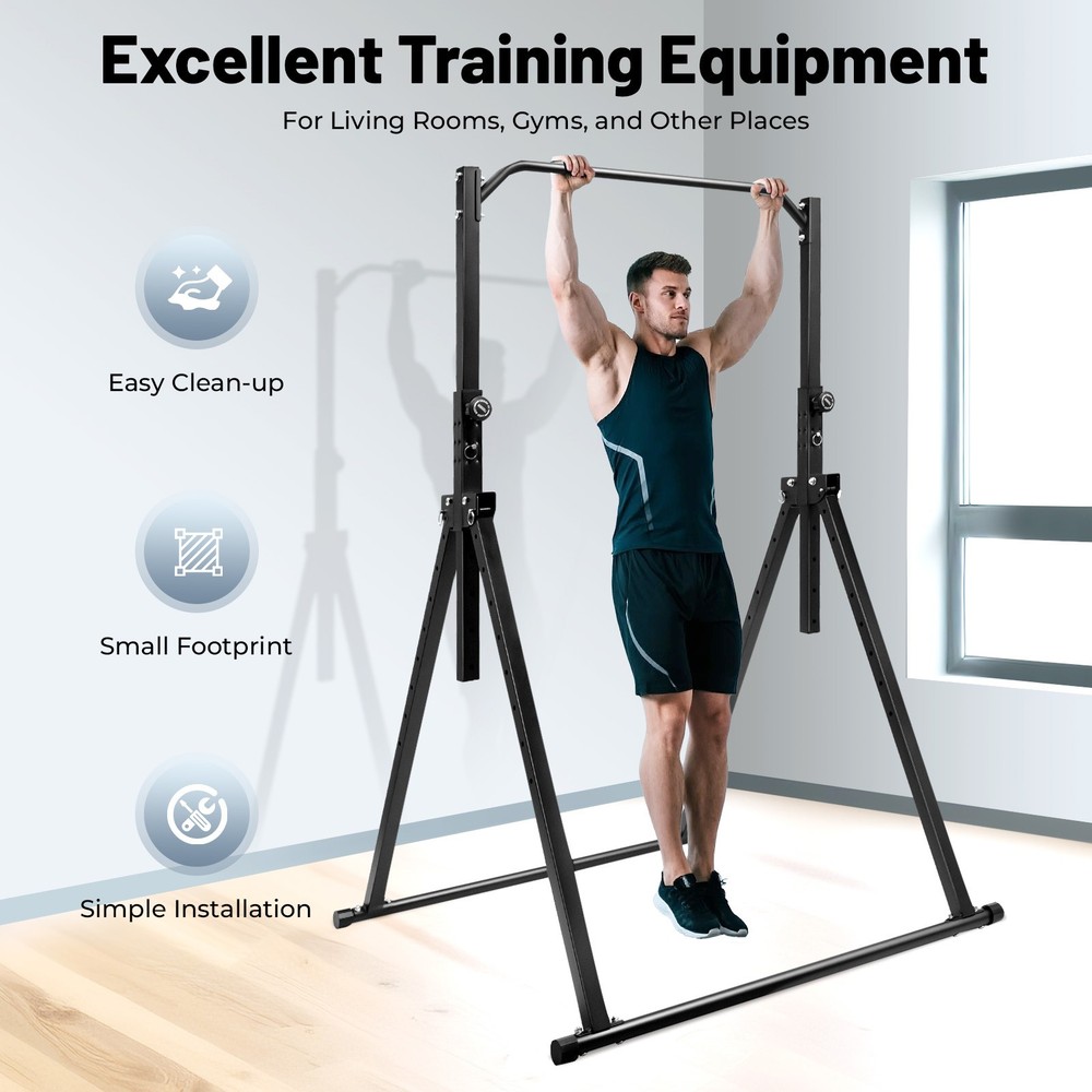 Adjustable Horizontal Bar Freestanding Pull Up Tower Dip Shelf For Home/Gym